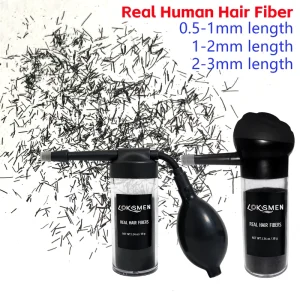 1-2mm 100% Real Human Hair Fiber Natural Keratin Organic Hair Loss Treatment Powder Holding Spray Applicator Hair Building Fiber