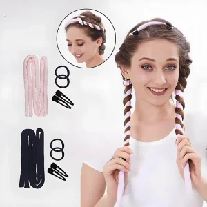 1.6 Meter Extended Lazy Curling Iron With Fine Waves No Heat or Damage to Hair Sponge Hair Loop Hair Clip Set Sleep Curling Tool