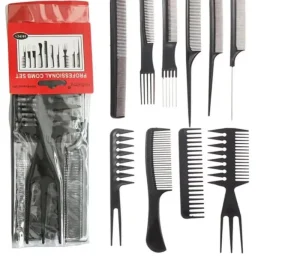 10 Piece Professional Styling Comb Set Salon Hair Styling Tools for Making Hair Great for All Types & Styles
