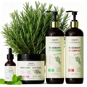 100% Natural Rosemary Mint Hair Care Set Sulfate Free Nourishing Moisturizing Vegan for Anti Hair Loss Growth Onion