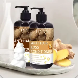 100% Pure Natural Organic Hair Care Set Anti Hair Loss Ginger Hair Shampoo and Conditioner