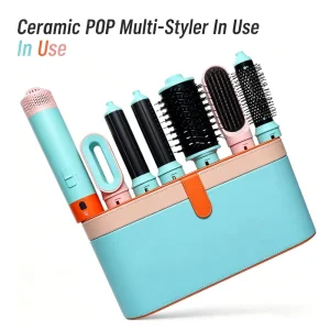 1000W Six in One Hair Styling Tool Copper Manganese Hot Air Comb Automatic Curling Wand & Hair Dryer