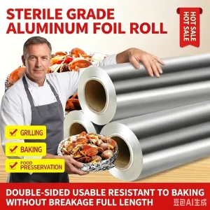 100FT Extra Long Soft Aluminum Foil Roll Food Grade Coated Eco Friendly Waterproof for Baking BBQ and Food Packaging