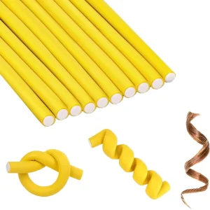 10pcs 24cm 9.45in Sponge Flexi Rods Hair Rollers Cold for Long Short Hair Twist No Heat