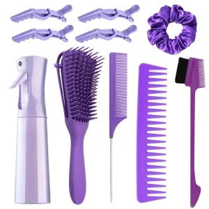 10pcs Set Custom Logo Scalp Massager Hair Brush Classic Fashion Style Plastic Handle for Women for Barber Salon Hair Detangling
