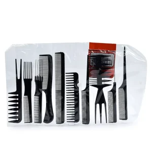 10pcs Set Plastic Hair Combs Salon Hairbrush Kit Anti static Hair Comb Tool Set Custom LOGO OPP Bag or OEM Plastic Comb in Kg