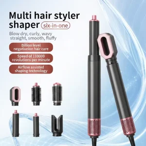 110000RPM Hair Dryer 6 in 1 Multi Styler Negative Ions Hot Brush Set Auto Wrap Curling Iron Hair Care Styling Products for Women
