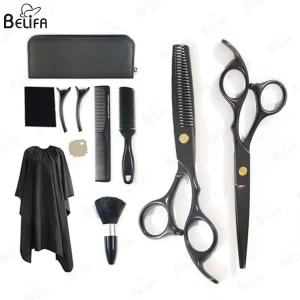 11PCS Hair Scissor Set Profession Hairdressing Razor Comb Kit Barber Hair Cutting Thinning Scissors Shears Barber Haircut Set