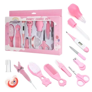 12 Piece Plastic Baby Care Kit with Complete Accessories for Hair Nail Teeth Care Shower Gift Set