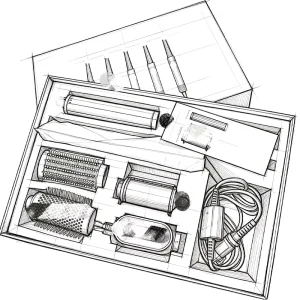 1200W 6 in 1 Multi Styler Interchangeable Hot Air Styling Set Professional Hair Dryer Brush Straightener Curling Blow Dryer