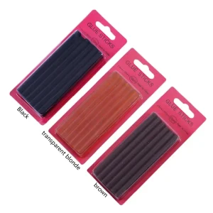 12pcs lot 10mm*7mm Professional Hot Melt Fasion Keratin Glue Sticks for Human Hair Extensions Tools Supplies