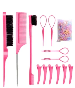 14 Pieces Hair Styling Comb Set Hair Tail Tools Teasing Hair Brush Edge Control Brush