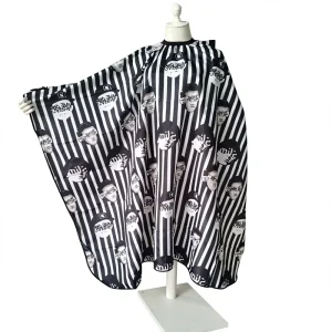 160*140cm Polyester Vintage Striped Waterproof Hairdressing Cape for Barber Use CN