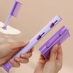2 in 1 Detachable Hair Brush with Suction Cup Handle Wave&Straight Bristle Heads Stand Up Design for Curly&Straight Hair
