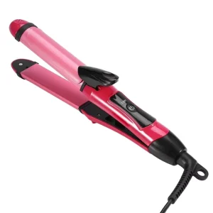 2 in 1 Fast Hot Ceramic Anti static Hair Curler Straightener Portable for Home Use