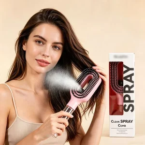 2 in 1 Hair Mist Brush & Hair Massage Comb with ABS Handle Detangles Refreshes Smooths Anti static Spray Hydration Spray Comb