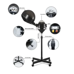2 in 1 Hair conditioning Equipment Beauty Salon Spa Face Hair Steamer Ozone Vaporizer Facial Head Mist Spray Stand with Hooded