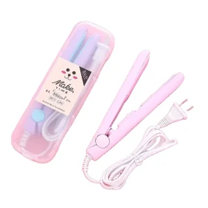2 in 1 Mini Portable Ceramic Hair Curler for Women Professional Flat Iron Hair Straightener