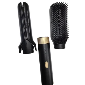 2 in 1 Professional Ceramic Negative Ion Hair Straightener Curler 5 Heat Settings Safe for Household Hotel Use 1 Year Warranty