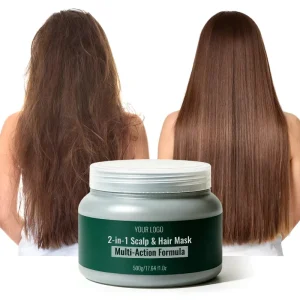 2 in 1 Scalp Purifying and Hair Repair Mask 500g Activated Charcoal Anti oil Scalp Treatment 24H Moisture Color Lock Hair Mask
