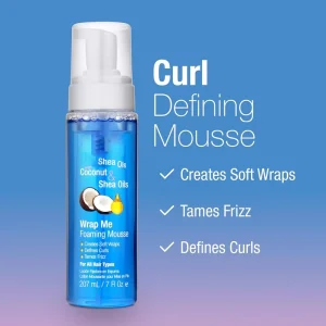 207ml Curl Styling Wave Mousse Coconut and Hibiscus for Frizz Control Styling Mousse with Shea Butter