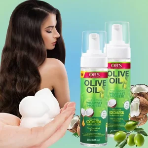 207ml Organic Fast Drying Wrap Set for Curly Hair Strong Hold Mousse Cream with Coconut Oil Controlling Frizzy Styling
