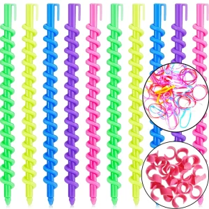 20Pcs Cold Plastic Spiral Perm Rods Heatless Overnight Hair Rollers DIY Styling Tools Portable Hair Curler Professional Kit