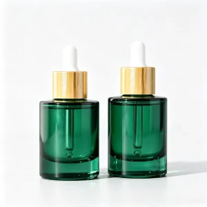 20ml Cylinder Essential Oil Hair Care Cosmetics Packaging Bamboo Wood Cover Glass Dropper Bottle
