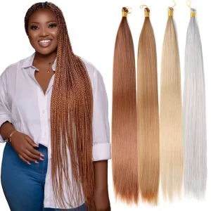 22inch 150g Synthetic Straight Braid Crochet Hair Bulk Extension Silky Bone Straight Braiding Hair Extension for Women