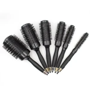 25 32 45 53mm Nylon & Bristle Hair Round Brush Ceramic Aluminium Hair Comb Professional Hairdressing Brush Barber Styling Comb