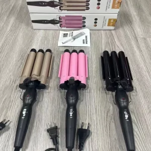 3 Barrel Curling Iron Hair Styling Tool Portable with Plastic Handle