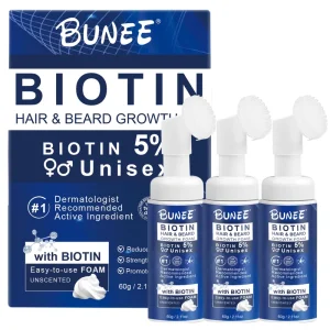 3 Months Treatment Hair Regrowth Foam for Men Hair Loss Regrow Fuller Thicker Unscented Hair Growth Foam