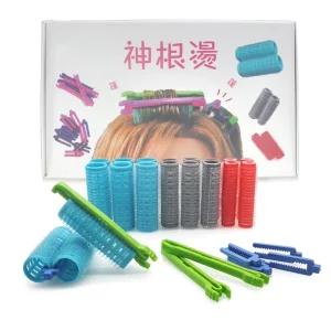 3 Sizes Hook & Loop Hair Rollers & 2 Types Clips Hair Root Perm Rods Bars Link Fluffy Air Bang Curlers