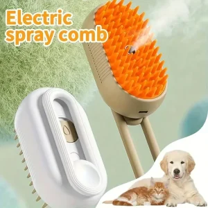 3 in 1 Electric Dog Hair Removal Steamer Comb Splash Proof Massaging Pet Supplies Plastic Material Cat Steamy Brush