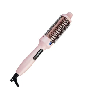 3 in 1 Heated Round Brush Ionic Curling Hairbrush Ceramic Tourmaline Volumizing Straight Infrared Thermal Round Brush for Women