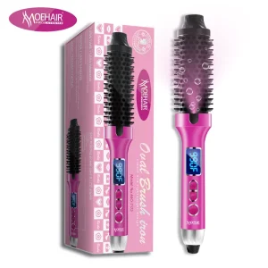 3 in 1 Ionic Hair Styling Brush Electric Straightener & Curling Iron Anti Scald Thermal Curl Wand Heated Hair Curler
