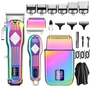 3 in 1 Professional Electric Hair Clipper Set for Barber LCD Display Hair Trimmers Metal Electric Shaver 4 Colors