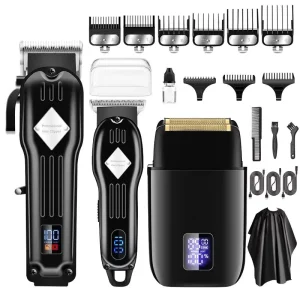 3 in 1 Professional Men Hair Clippers Beard Grooming Electric Shaver Beard Trimmer Set