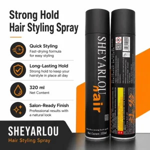 320ML Dry Gel Hair Volumizing Spray Strong Hold Organic Styling for Curly Hair Heat Protection Texturizing for Barber Shop