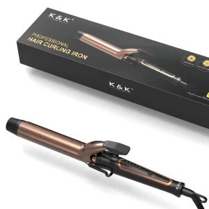 360 Degree Rotating Electric Hair Straightener Curler Iron LED RV Compatible 5 Temperature Wire Rotation Hair
