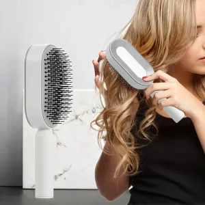 3D Air Cushion Massager Brush Self Cleaning Ionic Hair Straightener Comb for Women Made of Durable Nylon