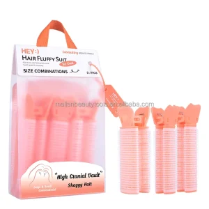 3pcs Plastic Hair Rollers Curlers With Clips Custom Natural Fluffy Hair Root Curlers Roller