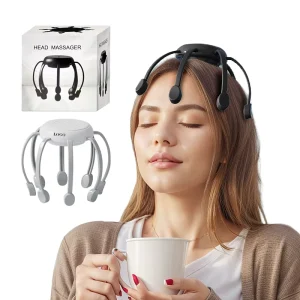 4 Modes Electric Octopus Head Massager Rechargeable 8 Claw Vibrating Scalp Massager 360 Degree Stress Relief Head Massager Scalp