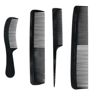 4 Piece Professional Plastic Comb Set with Tail Combs for Hair Styling Parting and Teasing
