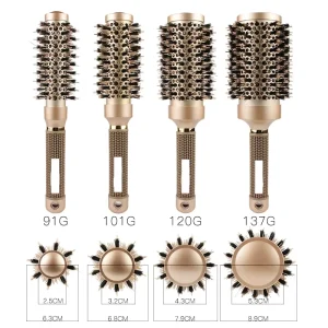 4 Sizes Professional Salon Styling Tools Round Hair Comb Hairdressing Curling Hair Brushes Comb Barrel Comb