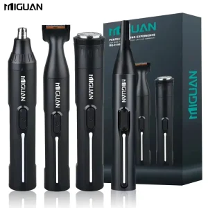 4 in 1 Professional Hair Clipper Kit USB Rechargeable Nose Ear Hair Trimmer Beard Eyebrow Razor Men’s Grooming Tool Household