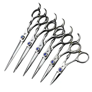 44/50/55/60/65/70 High-Grade Bamboo Handle Hairdressing Barber Scissors Thinning Shears