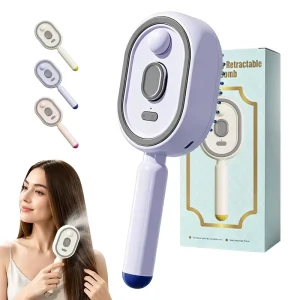 45Min Endurance Multifunctional Retractable Hair Brush 3 in 1 Wireless Spray Comb Anti Static Electric Steam Hair for All Hair