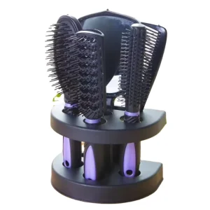5 Pack With Mirror Brush Holder Professional Massage Comb Cosmetic Hair Styling Tool Set
