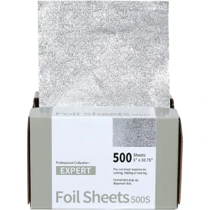5″W X 10.75″L 500 Count Pre Cut Professional Food Safe Embossed Aluminum Foil Sheets Pop Up Color Hair Hairdressing Foils